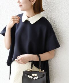 SHIPS / シップス カットソー | 《予約》SHIPS any:〈洗濯機可能〉バイカラー ショートスリーブ プルオーバー