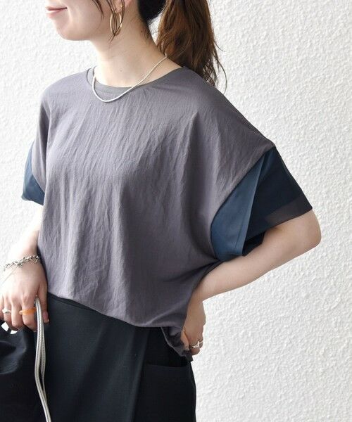 SHIPS / シップス Tシャツ | 《予約》SHIPS any:〈手洗い可能〉カノコ チュール コンビ ワイド TEE | 詳細3