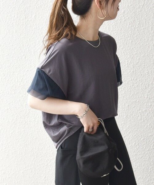 SHIPS / シップス Tシャツ | 《予約》SHIPS any:〈手洗い可能〉カノコ チュール コンビ ワイド TEE | 詳細5