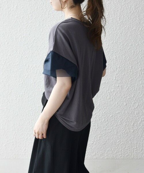 SHIPS / シップス Tシャツ | 《予約》SHIPS any:〈手洗い可能〉カノコ チュール コンビ ワイド TEE | 詳細8