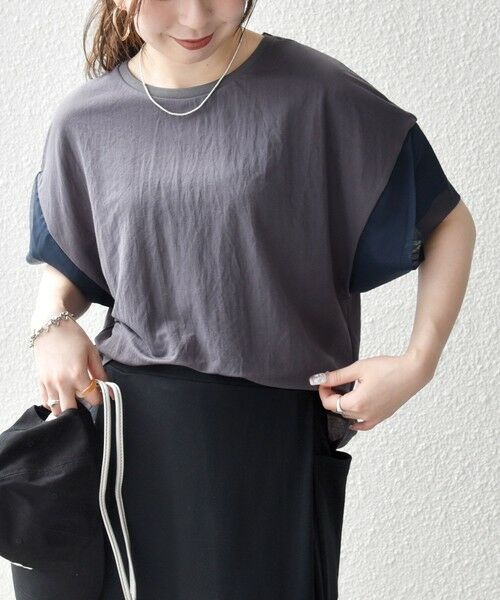 SHIPS / シップス Tシャツ | 《予約》SHIPS any:〈手洗い可能〉カノコ チュール コンビ ワイド TEE | 詳細9