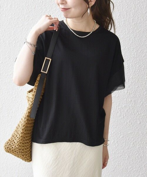 SHIPS / シップス Tシャツ | 《予約》SHIPS any:〈手洗い可能〉カノコ チュール コンビ ワイド TEE | 詳細14