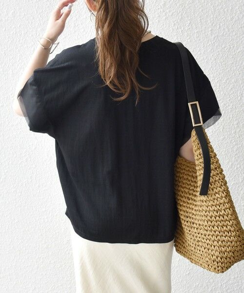 SHIPS / シップス Tシャツ | 《予約》SHIPS any:〈手洗い可能〉カノコ チュール コンビ ワイド TEE | 詳細18