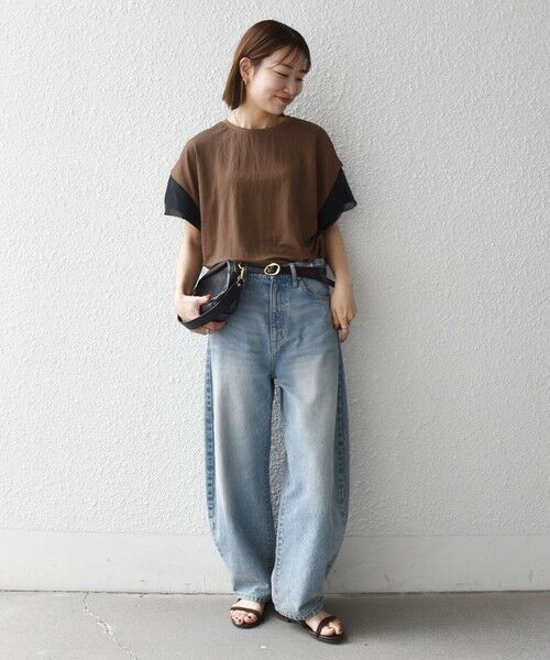 SHIPS / シップス Tシャツ | 《予約》SHIPS any:〈手洗い可能〉カノコ チュール コンビ ワイド TEE | 詳細22