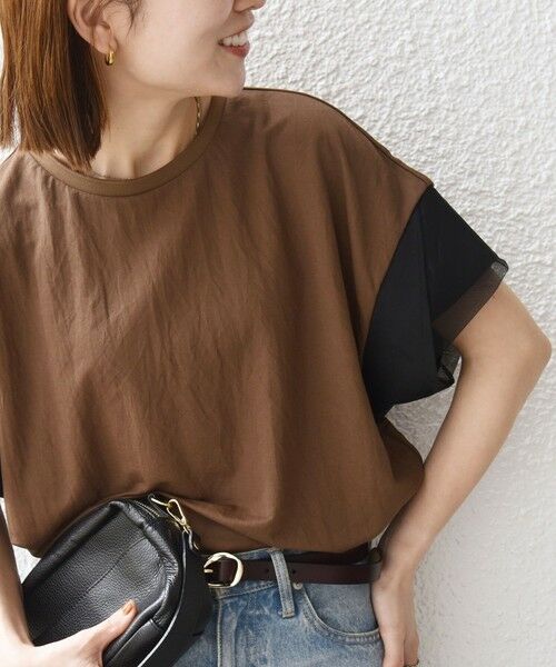 SHIPS / シップス Tシャツ | 《予約》SHIPS any:〈手洗い可能〉カノコ チュール コンビ ワイド TEE | 詳細24