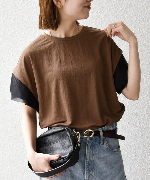 SHIPS / シップス Tシャツ | 《予約》SHIPS any:〈手洗い可能〉カノコ チュール コンビ ワイド TEE | 詳細25