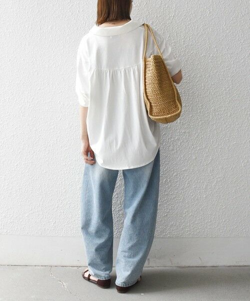 SHIPS / シップス Tシャツ | 《予約》SHIPS any:〈洗濯機可能〉ジャージー ワイド スキッパー ポロ プルオーバー | 詳細2