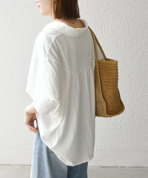 SHIPS / シップス Tシャツ | 《予約》SHIPS any:〈洗濯機可能〉ジャージー ワイド スキッパー ポロ プルオーバー | 詳細7