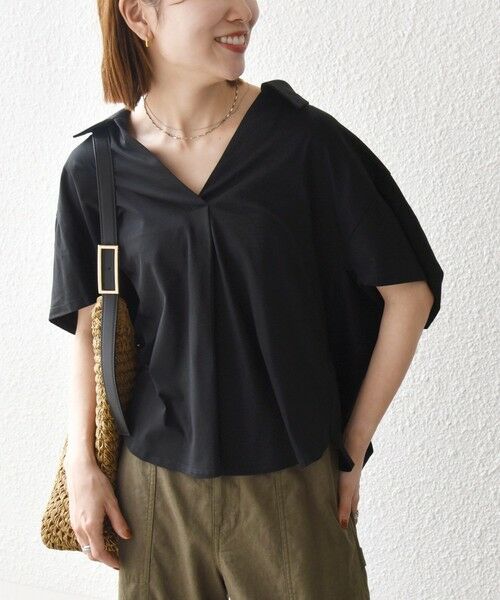 SHIPS / シップス Tシャツ | 《予約》SHIPS any:〈洗濯機可能〉ジャージー ワイド スキッパー ポロ プルオーバー | 詳細19
