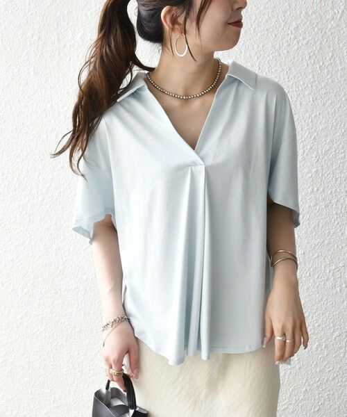 SHIPS / シップス Tシャツ | 《予約》SHIPS any:〈洗濯機可能〉ジャージー ワイド スキッパー ポロ プルオーバー | 詳細29