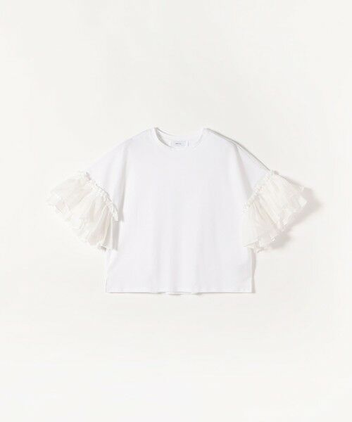 SHIPS / シップス Tシャツ | 《予約》SHIPS any:〈洗濯機可能〉フリル スリーブ クルーネック コンパクト TEE | 詳細9