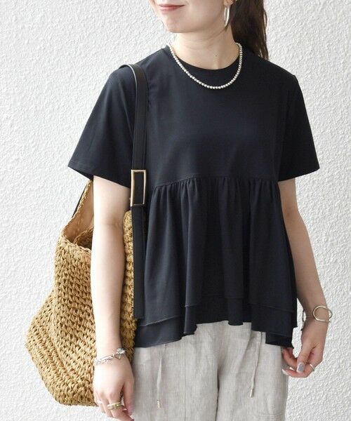SHIPS / シップス Tシャツ | 《予約》SHIPS any:〈洗濯機可能〉ジャージー ダブルヘム ペプラム TEE | 詳細17
