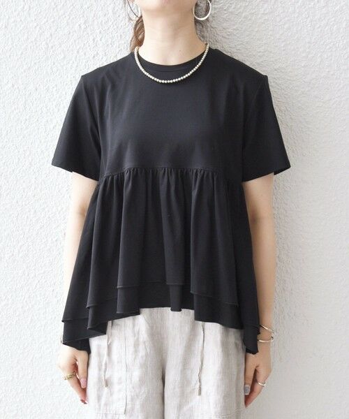 SHIPS / シップス Tシャツ | 《予約》SHIPS any:〈洗濯機可能〉ジャージー ダブルヘム ペプラム TEE | 詳細24