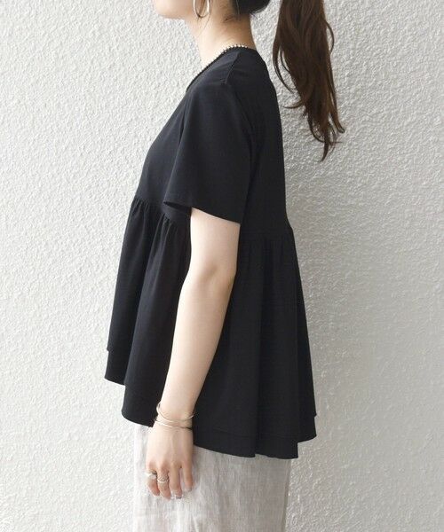 SHIPS / シップス Tシャツ | 《予約》SHIPS any:〈洗濯機可能〉ジャージー ダブルヘム ペプラム TEE | 詳細25