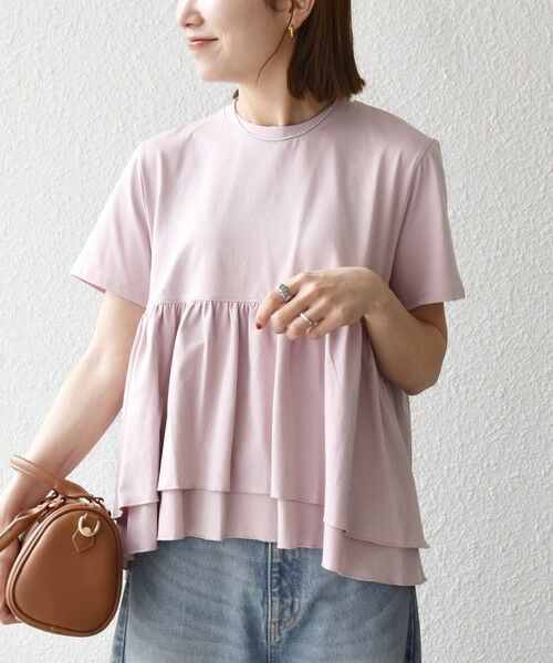 SHIPS / シップス Tシャツ | 《予約》SHIPS any:〈洗濯機可能〉ジャージー ダブルヘム ペプラム TEE | 詳細30