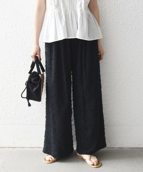 SHIPS / シップス その他パンツ | 《予約》SHIPS any:〈手洗い可能〉メッシュ ジャカード イージー ワイド パンツ | 詳細3