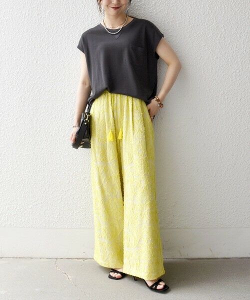 SHIPS / シップス その他パンツ | 《予約》SHIPS any:〈手洗い可能〉メッシュ ジャカード イージー ワイド パンツ | 詳細10