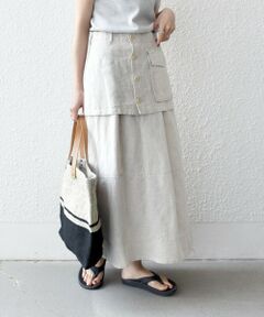 SHIPS / シップス ロング・マキシ丈スカート | 《予約》SHIPS any:〈洗濯機可能〉コットン リネン Aライン ラップ スカート