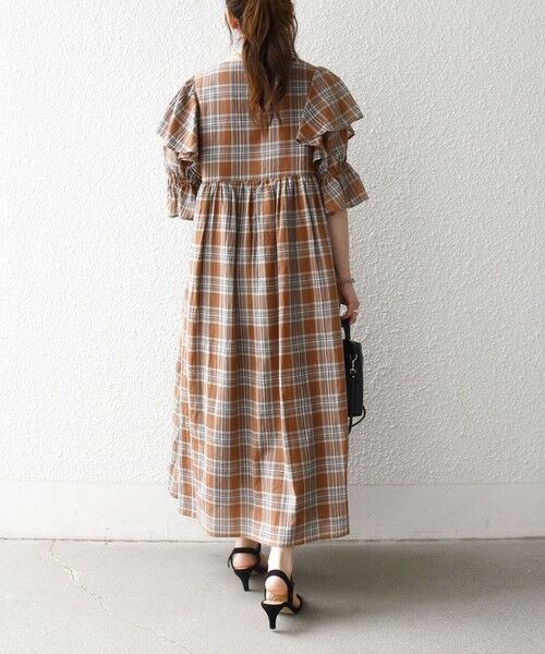 SHIPS / シップス ロング・マキシ丈ワンピース | SHIPS any:〈洗濯機可能〉コットン チェック ウエスト ギャザー ワンピース | 詳細3