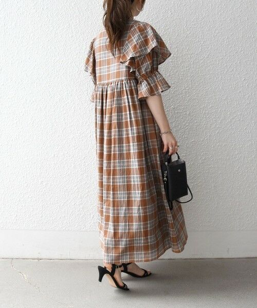 SHIPS / シップス ロング・マキシ丈ワンピース | SHIPS any:〈洗濯機可能〉コットン チェック ウエスト ギャザー ワンピース | 詳細4