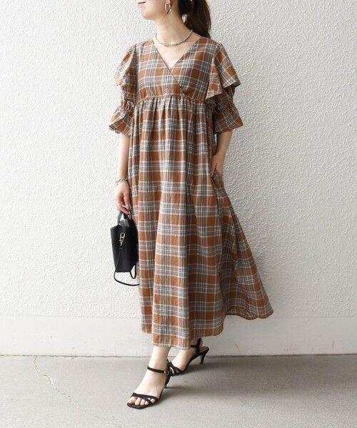 SHIPS / シップス ロング・マキシ丈ワンピース | SHIPS any:〈洗濯機可能〉コットン チェック ウエスト ギャザー ワンピース | 詳細6