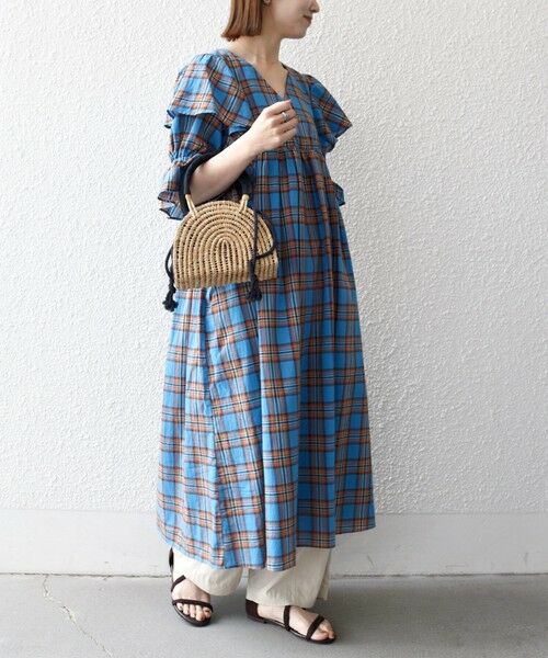 SHIPS / シップス ロング・マキシ丈ワンピース | SHIPS any:〈洗濯機可能〉コットン チェック ウエスト ギャザー ワンピース | 詳細3