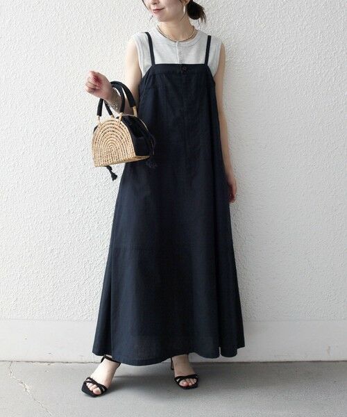 SHIPS / シップス ロング・マキシ丈ワンピース | 《予約》SHIPS any:〈洗濯機可能〉コットン リネン テントライン キャミ ワンピース | 詳細2