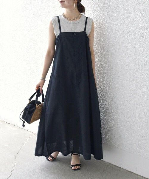 SHIPS / シップス ロング・マキシ丈ワンピース | 《予約》SHIPS any:〈洗濯機可能〉コットン リネン テントライン キャミ ワンピース | 詳細6