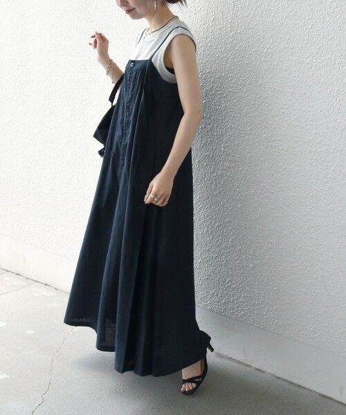 SHIPS / シップス ロング・マキシ丈ワンピース | 《予約》SHIPS any:〈洗濯機可能〉コットン リネン テントライン キャミ ワンピース | 詳細7