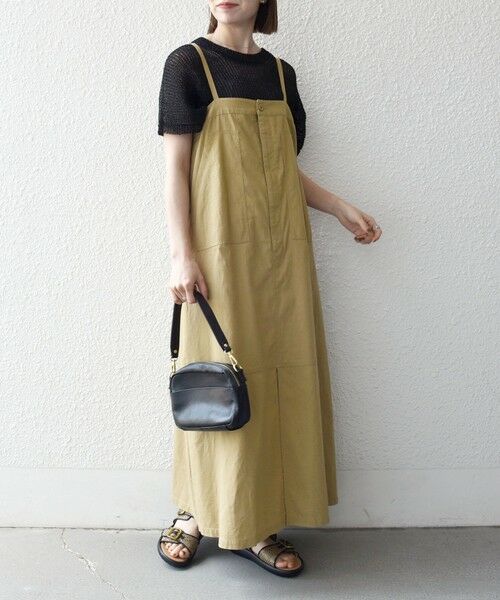 SHIPS / シップス ロング・マキシ丈ワンピース | 《予約》SHIPS any:〈洗濯機可能〉コットン リネン テントライン キャミ ワンピース | 詳細14