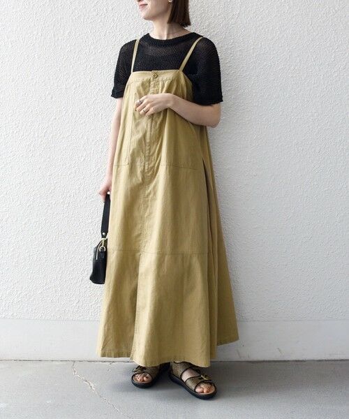 SHIPS / シップス ロング・マキシ丈ワンピース | 《予約》SHIPS any:〈洗濯機可能〉コットン リネン テントライン キャミ ワンピース | 詳細11