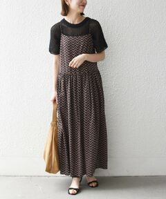 SHIPS / シップス ロング・マキシ丈ワンピース | 《予約》SHIPS any:〈洗濯機可能〉ラメ ジャカード タッセル キャミ ワンピース