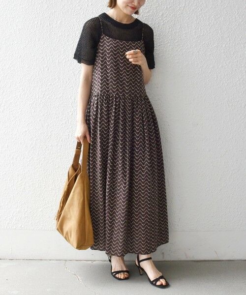 SHIPS / シップス ロング・マキシ丈ワンピース | 《予約》SHIPS any:〈洗濯機可能〉ラメ ジャカード タッセル キャミ ワンピース | 詳細10