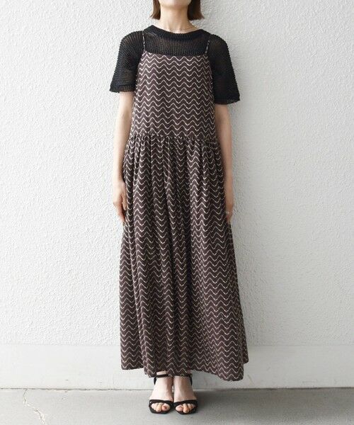 SHIPS / シップス ロング・マキシ丈ワンピース | 《予約》SHIPS any:〈洗濯機可能〉ラメ ジャカード タッセル キャミ ワンピース | 詳細11
