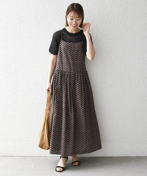 SHIPS / シップス ロング・マキシ丈ワンピース | 《予約》SHIPS any:〈洗濯機可能〉ラメ ジャカード タッセル キャミ ワンピース | 詳細7