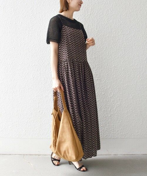 SHIPS / シップス ロング・マキシ丈ワンピース | 《予約》SHIPS any:〈洗濯機可能〉ラメ ジャカード タッセル キャミ ワンピース | 詳細8