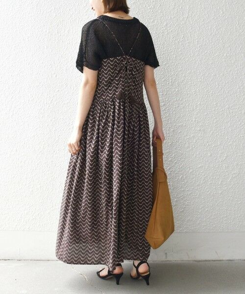SHIPS / シップス ロング・マキシ丈ワンピース | 《予約》SHIPS any:〈洗濯機可能〉ラメ ジャカード タッセル キャミ ワンピース | 詳細9