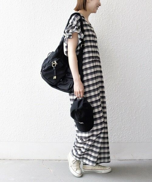 SHIPS / シップス サロペット・オールインワン | 《予約》SHIPS any:〈洗濯機可能〉カラミ Vネック フレンチスリーブ オールインワン | 詳細5