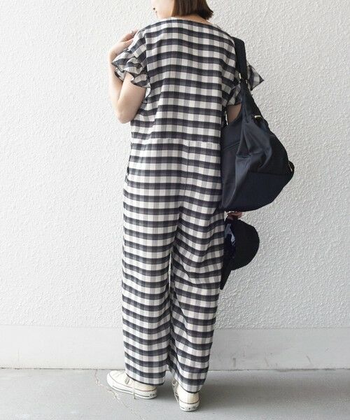 SHIPS / シップス サロペット・オールインワン | 《予約》SHIPS any:〈洗濯機可能〉カラミ Vネック フレンチスリーブ オールインワン | 詳細6