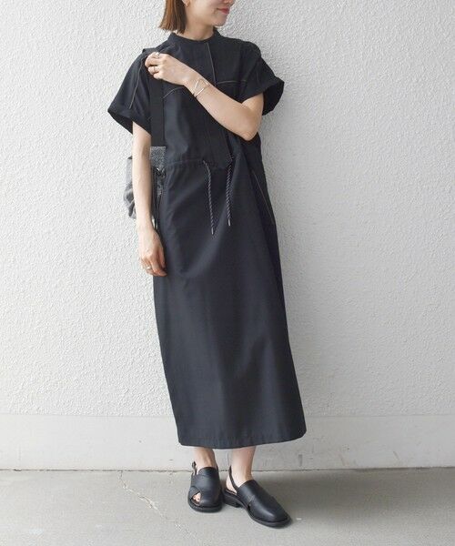 SHIPS / シップス ロング・マキシ丈ワンピース | 《予約》SHIPS any:〈防しわ/接触冷感/洗濯機可能〉ファンクション パイピング ドロスト ワンピース | 詳細7