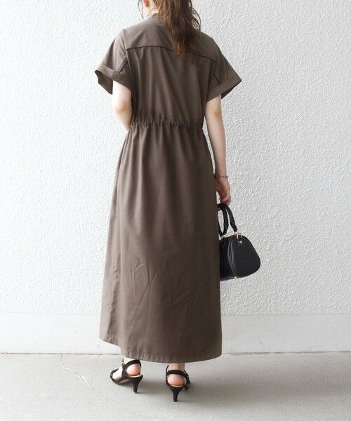 SHIPS / シップス ロング・マキシ丈ワンピース | 《予約》SHIPS any:〈防しわ/接触冷感/洗濯機可能〉ファンクション パイピング ドロスト ワンピース | 詳細11