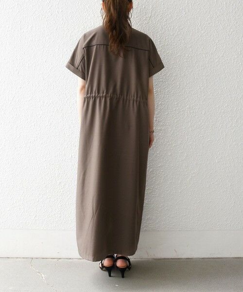SHIPS / シップス ロング・マキシ丈ワンピース | 《予約》SHIPS any:〈防しわ/接触冷感/洗濯機可能〉ファンクション パイピング ドロスト ワンピース | 詳細18