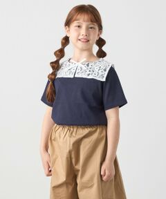 SHIPS / シップス Tシャツ | SHIPS any: レース カラー リボン 半袖 Tシャツ<KIDS>