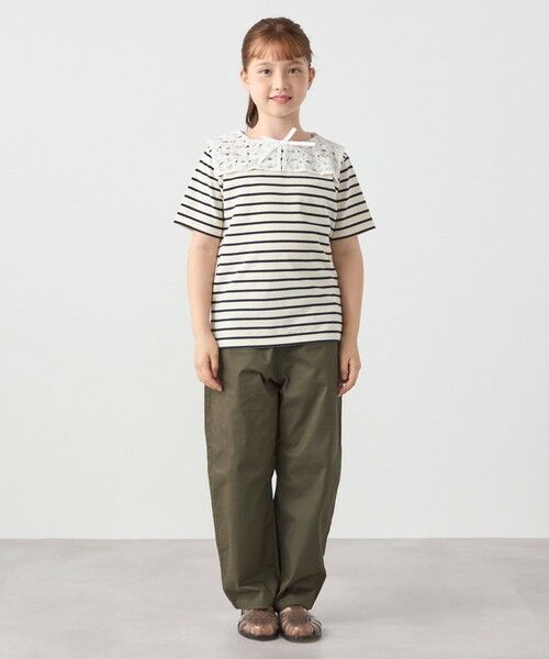 SHIPS / シップス Tシャツ | SHIPS any: レース カラー リボン 半袖 Tシャツ<KIDS> | 詳細1
