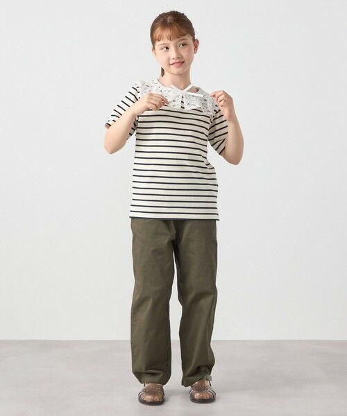 SHIPS / シップス Tシャツ | SHIPS any: レース カラー リボン 半袖 Tシャツ<KIDS> | 詳細2