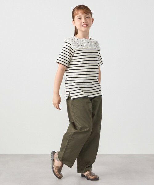 SHIPS / シップス Tシャツ | SHIPS any: レース カラー リボン 半袖 Tシャツ<KIDS> | 詳細3
