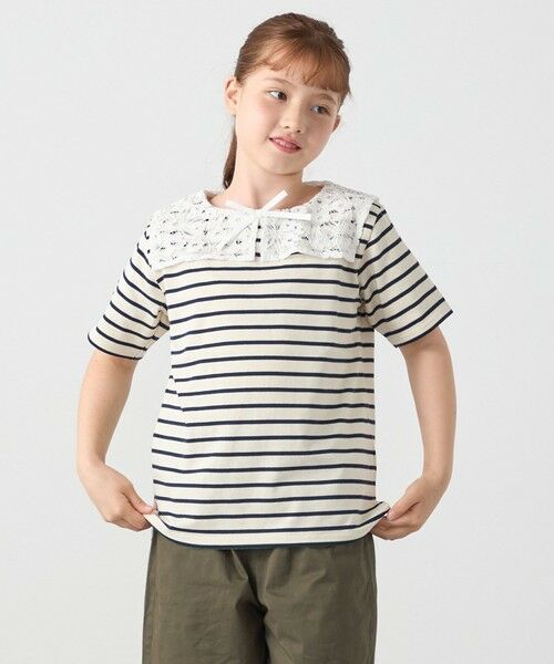 SHIPS / シップス Tシャツ | SHIPS any: レース カラー リボン 半袖 Tシャツ<KIDS> | 詳細5