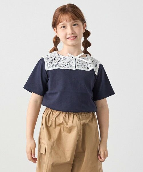 SHIPS / シップス Tシャツ | SHIPS any: レース カラー リボン 半袖 Tシャツ<KIDS> | 詳細12