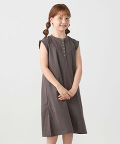 SHIPS any: ヘンリーネック ノースリーブ Tシャツ ワンピース<KIDS>