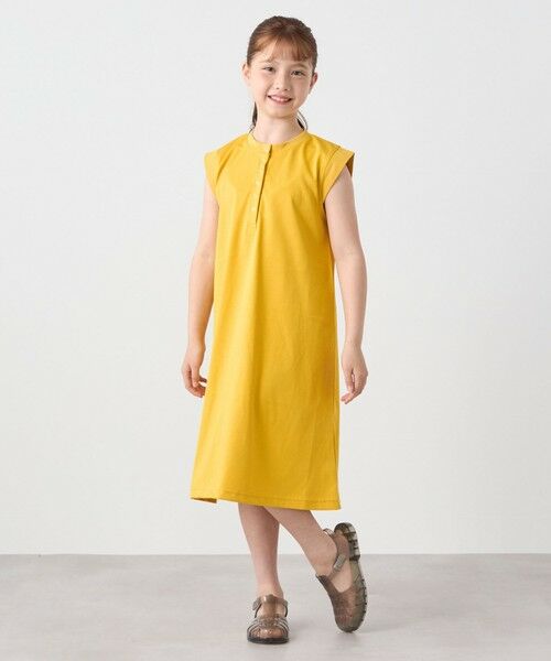 SHIPS / シップス ロング・マキシ丈ワンピース | SHIPS any: ヘンリーネック ノースリーブ Tシャツ ワンピース<KIDS> | 詳細10